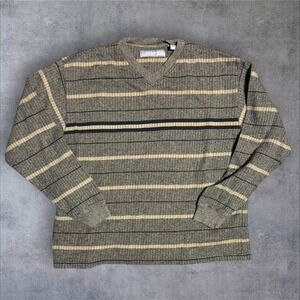 Pierre‎ Cardin Mens Green Large Knit Boxy| Vintage Designer Sweater VTG
